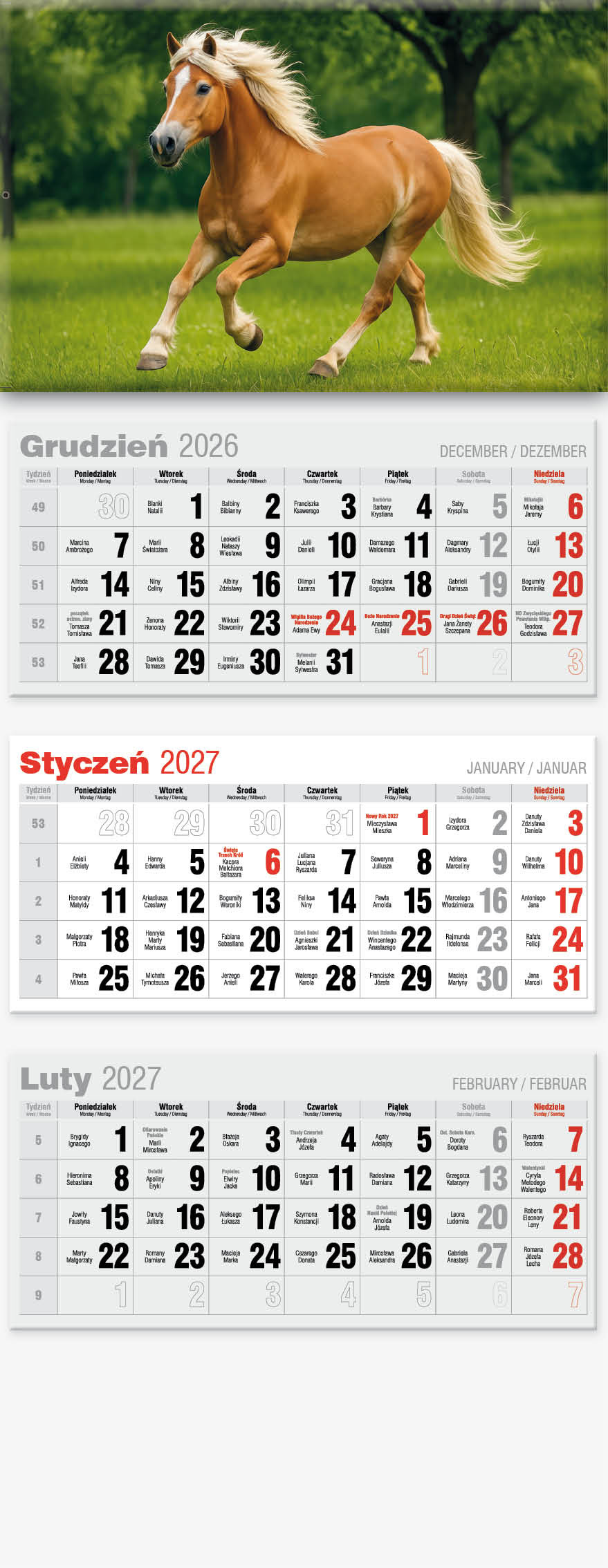 Kalendarz trójdzielny Lux KTL Avanti